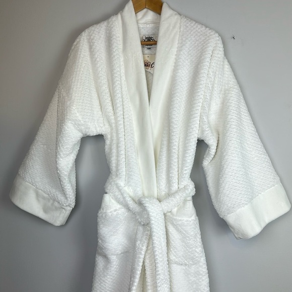 NEW Keiki Co. Luxury Long Spa Robe SM White Plush Kimono Style Bathrobe USA Made - Picture 4 of 16